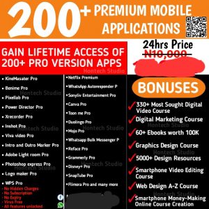 200+ Premium Mobile Apps + Digital Marketing Course Download